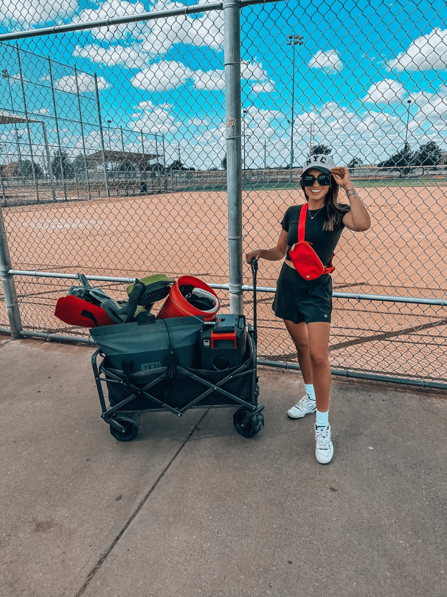 baseball wagon and baseball outfit