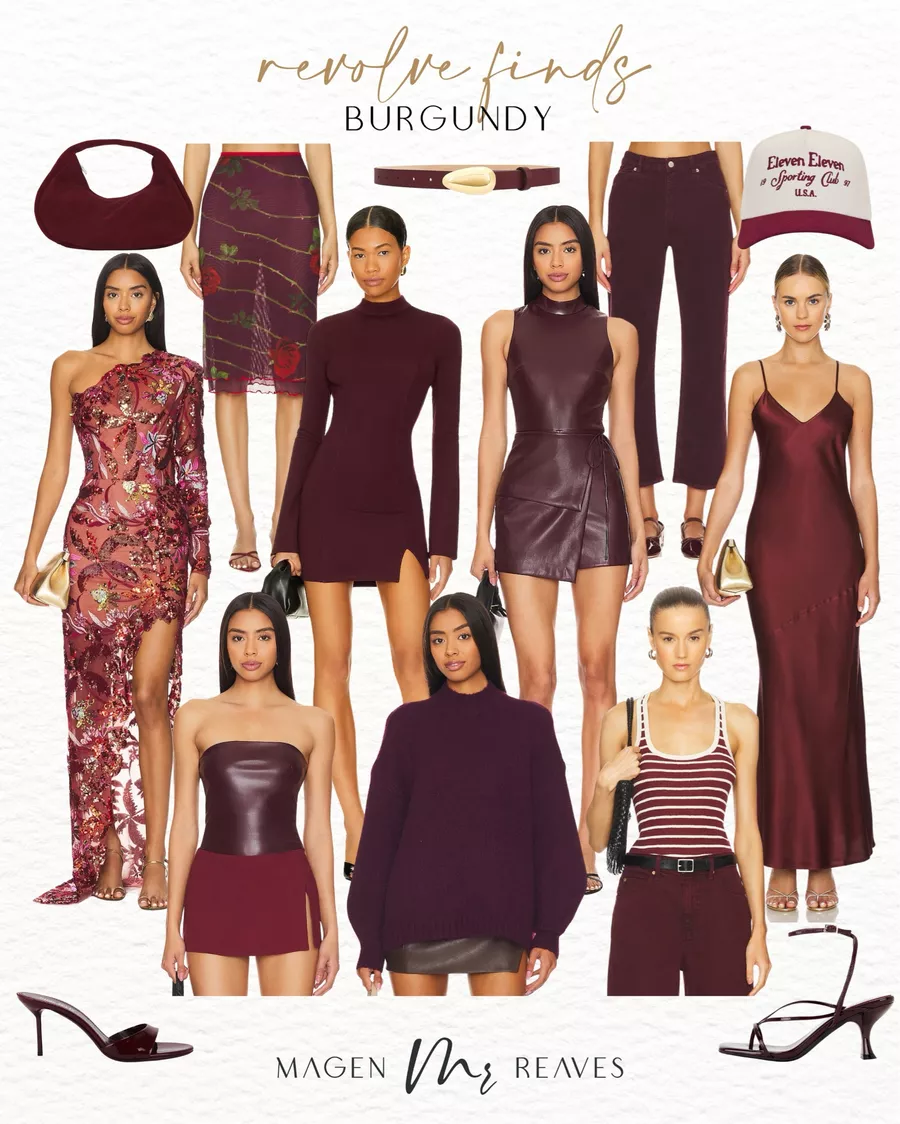 burgundy outfits